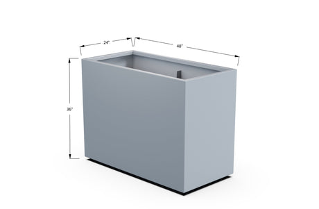 Aluminum Rectangular Planter – 36" Height - Plantercraft