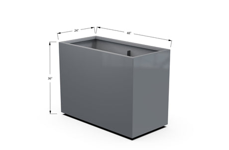 Aluminum Rectangular Planter – 36" Height - Plantercraft