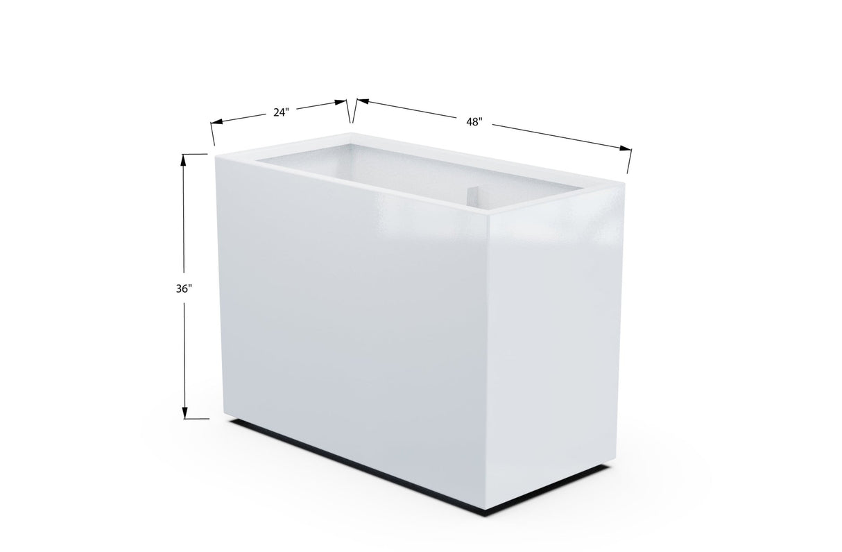 Aluminum Rectangular Planter – 36" Height - Plantercraft