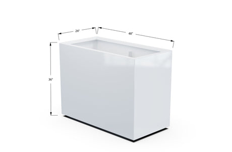 Aluminum Rectangular Planter – 36" Height - Plantercraft