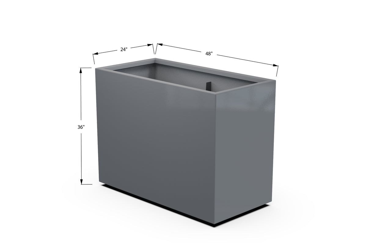 Aluminum Rectangular Planter – 36" H
