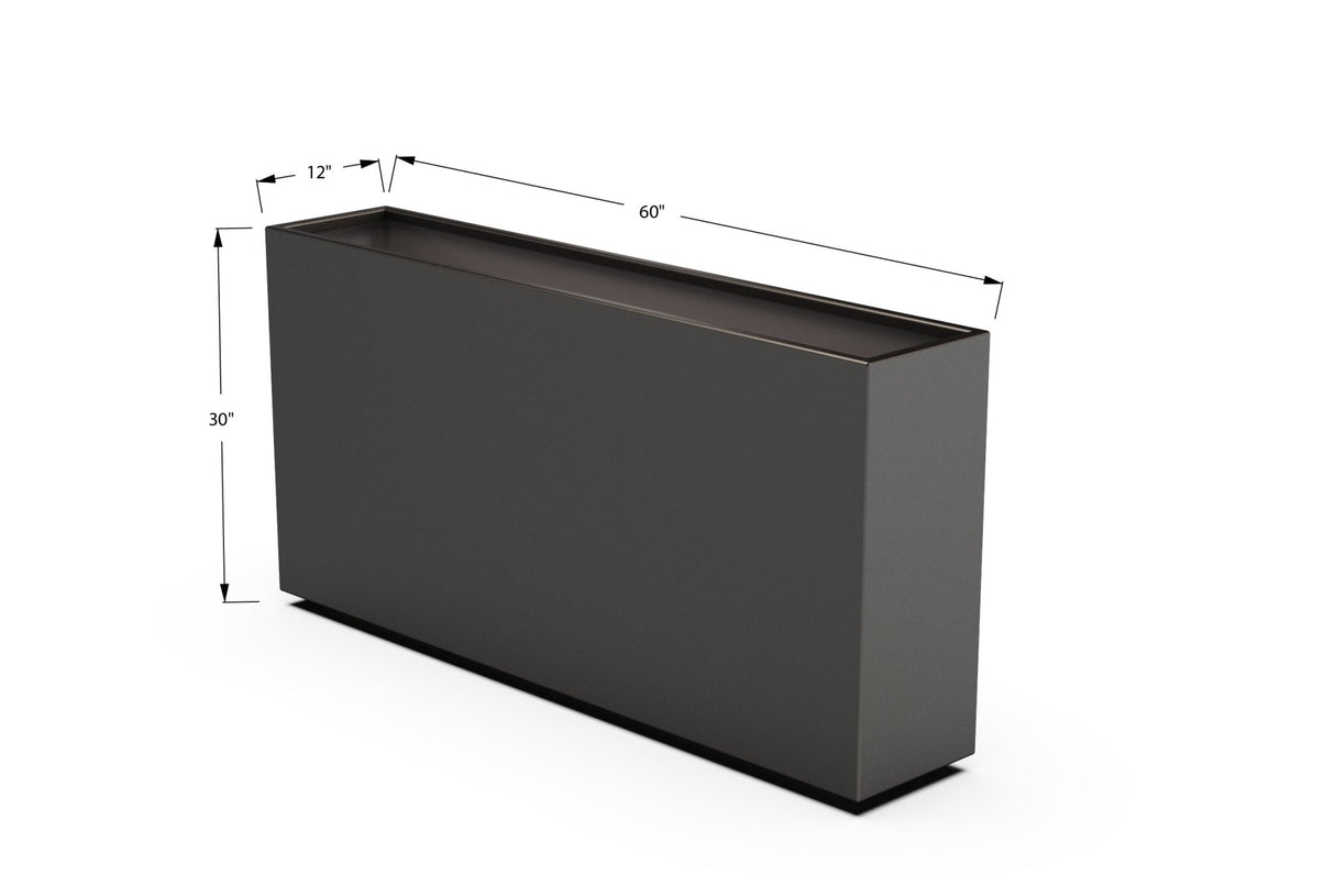 Aluminum Rectangular Planter – 30" Height - Plantercraft