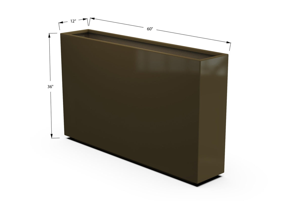 Aluminum Rectangular Planter – 36" H - Plantercraft