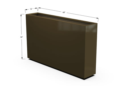 Aluminum Rectangular Planter – 36" H - Plantercraft