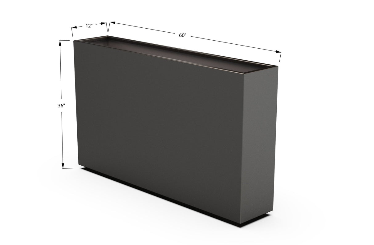 Aluminum Rectangular Planter – 36" Height - Plantercraft