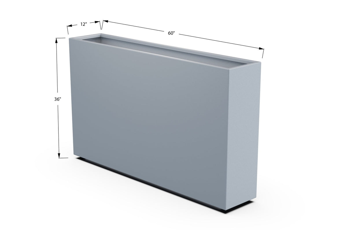 Aluminum Rectangular Planter – 36" Height - Plantercraft