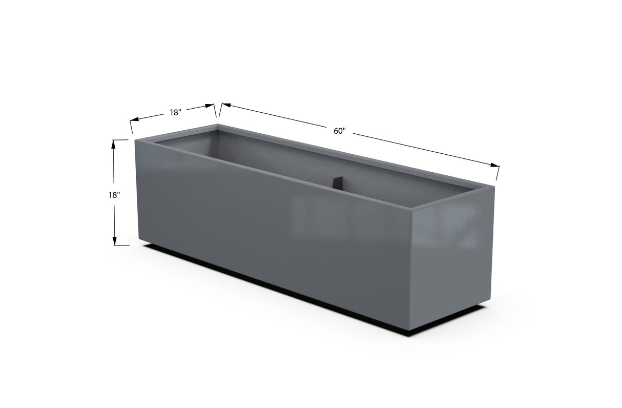 Aluminum Rectangular Planter – 12" to 20" H