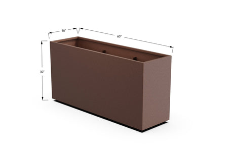 Aluminum Rectangular Planter – 30" Height - Plantercraft