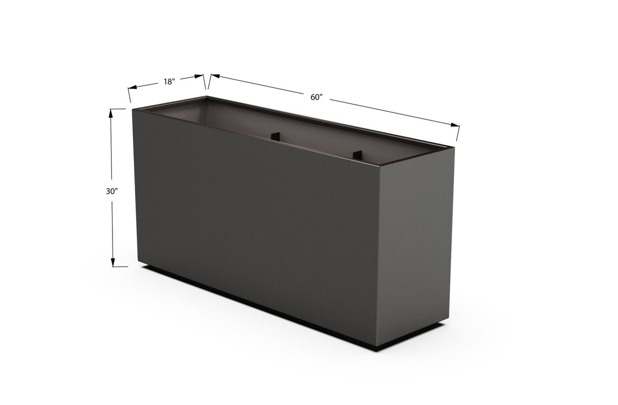 Aluminum Rectangular Planter – 30" Height - Plantercraft
