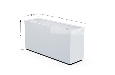 Aluminum Rectangular Planter – 30" Height - Plantercraft