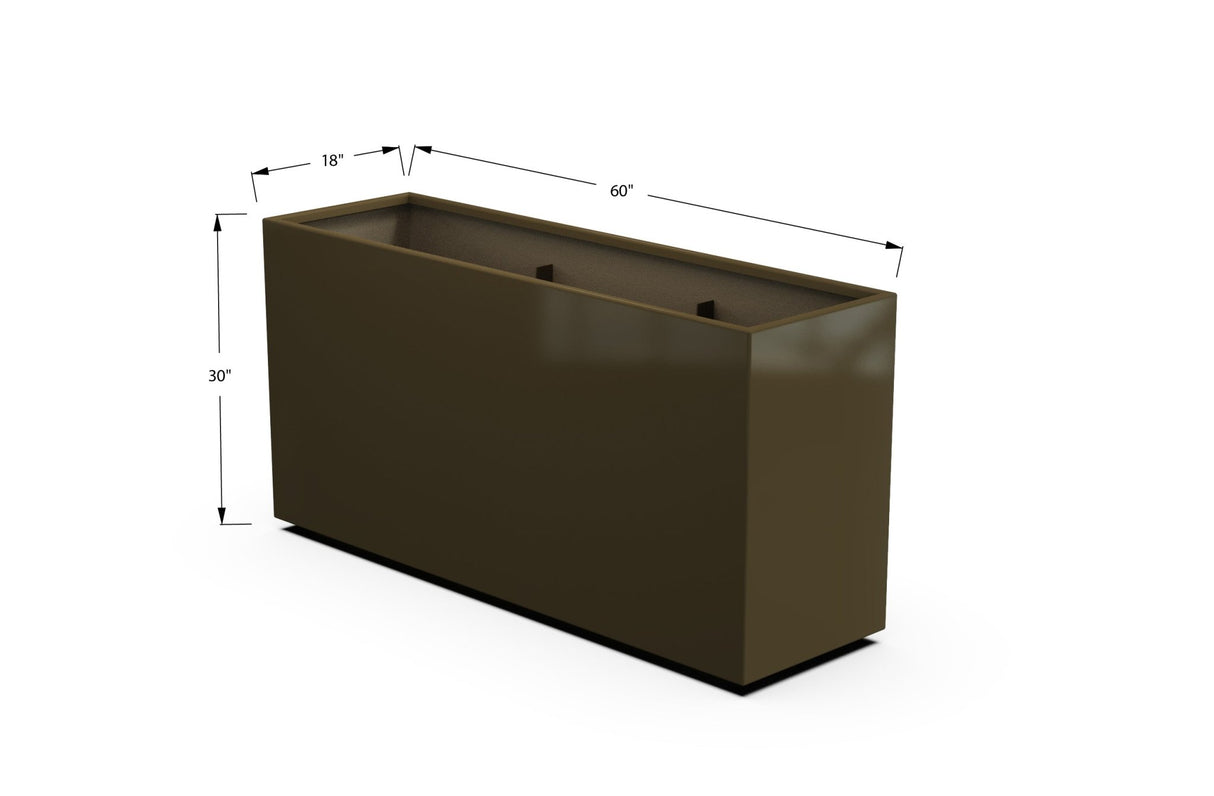 Aluminum Rectangular Planter – 30" Height - Plantercraft