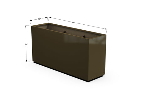 Aluminum Rectangular Planter – 30" Height - Plantercraft