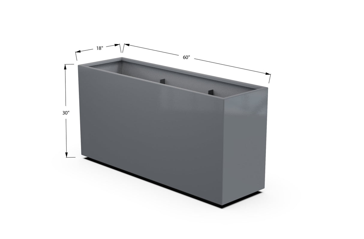 Aluminum Rectangular Planter – 30" Height - Plantercraft