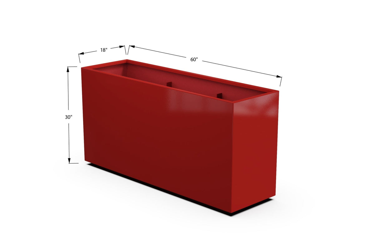 Aluminum Rectangular Planter – 30" Height - Plantercraft