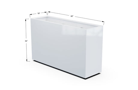 Aluminum Rectangular Planter – 36" Height - Plantercraft