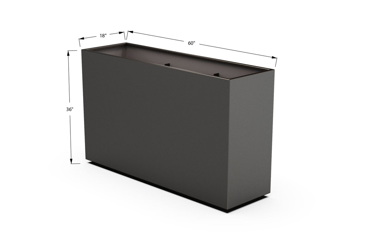 Aluminum Rectangular Planter – 36" Height - Plantercraft