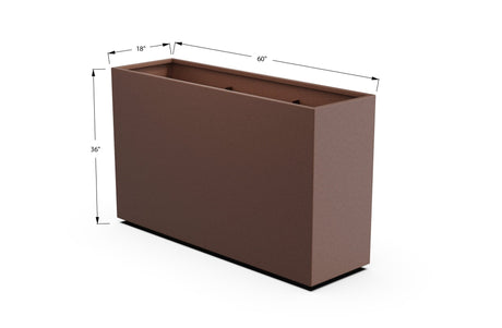 Aluminum Rectangular Planter – 36" Height - Plantercraft