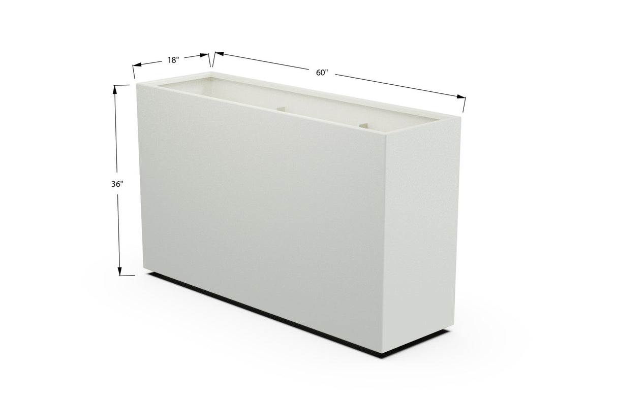 Aluminum Rectangular Planter – 36" Height - Plantercraft