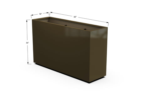 Aluminum Rectangular Planter – 36" Height - Plantercraft