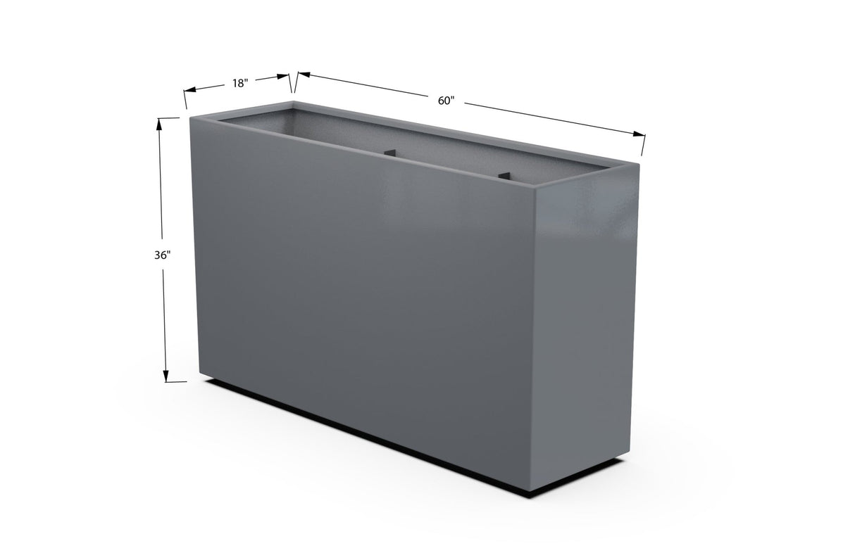Aluminum Rectangular Planter – 36" Height - Plantercraft