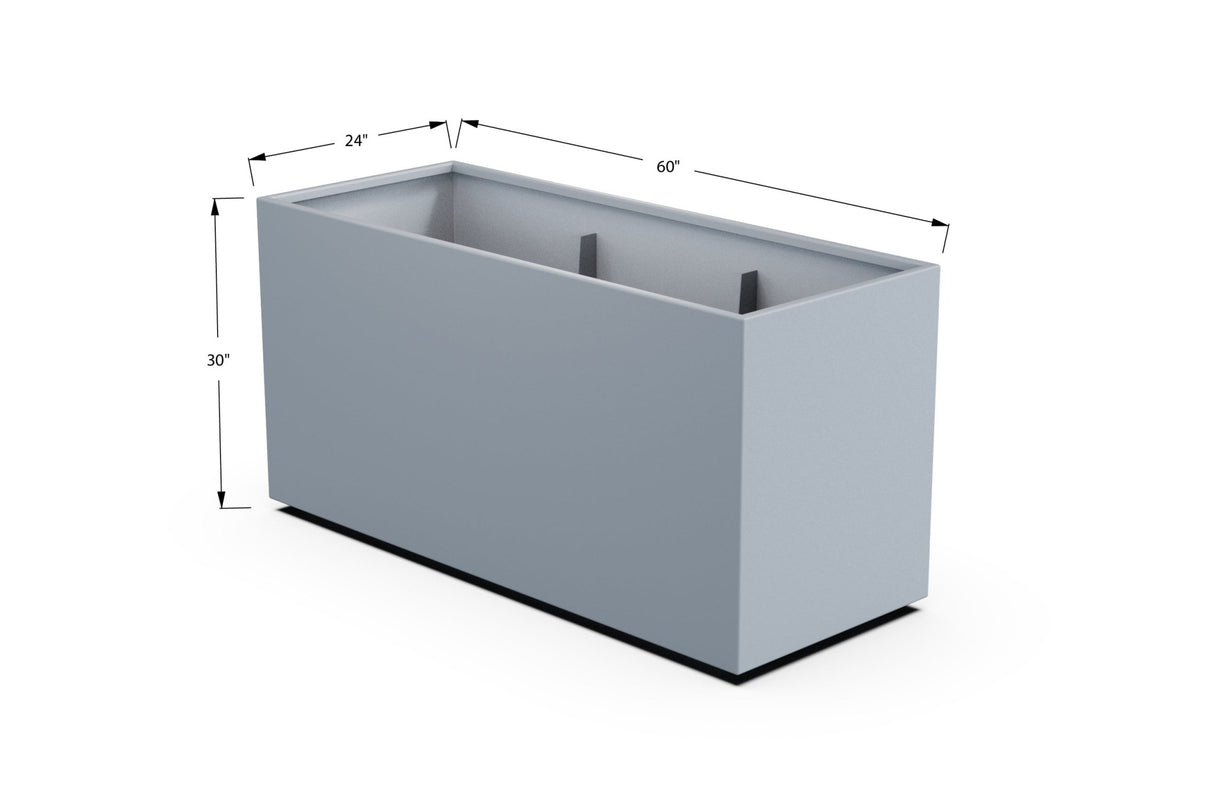 Aluminum Rectangular Planter – 30" Height - Plantercraft