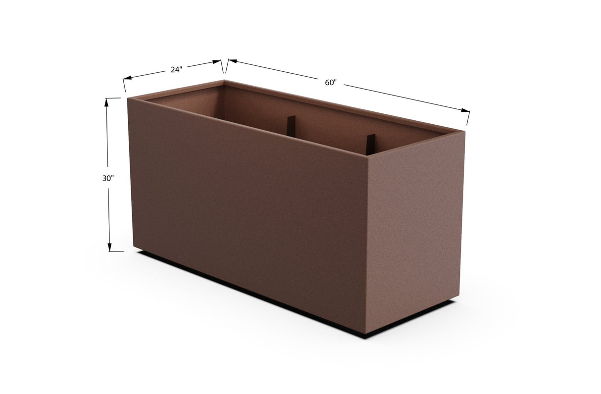 Aluminum Rectangular Planter – 30" Height - Plantercraft