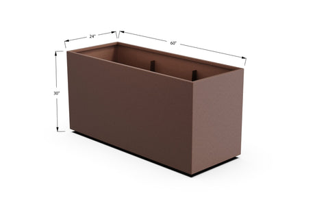 Aluminum Rectangular Planter – 30" Height - Plantercraft