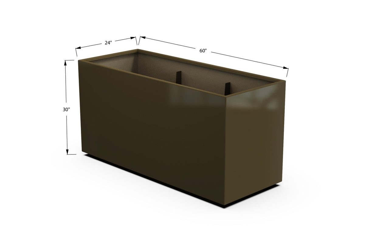 Aluminum Rectangular Planter – 30" Height - Plantercraft