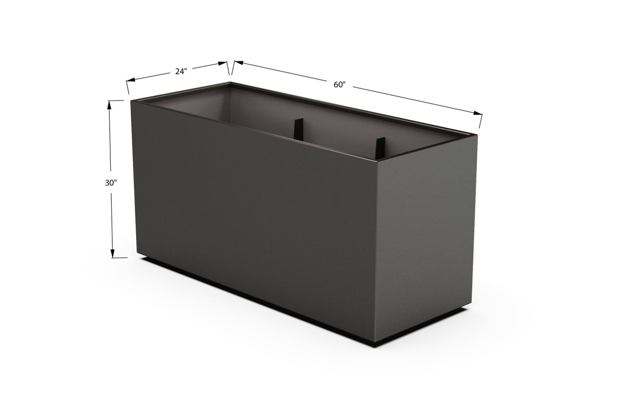 Aluminum Rectangular Planter – 30" Height - Plantercraft