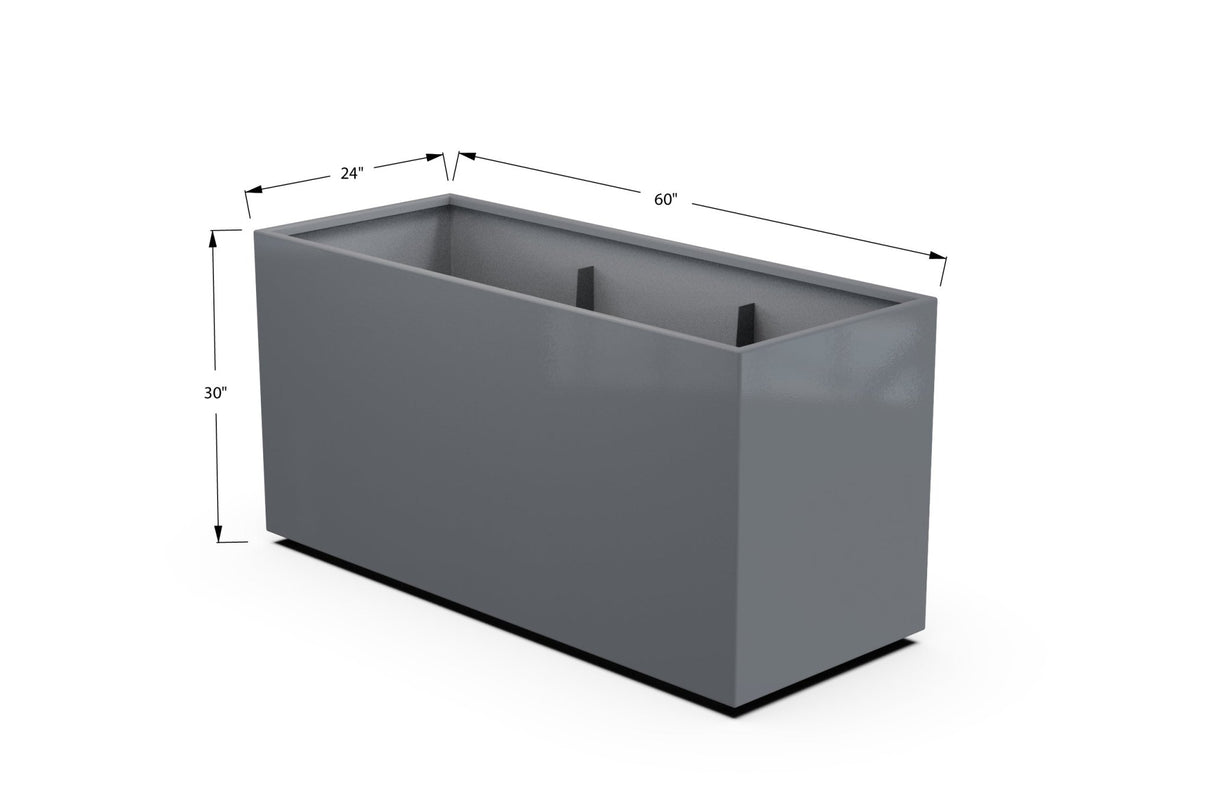 Aluminum Rectangular Planter – 30" Height - Plantercraft