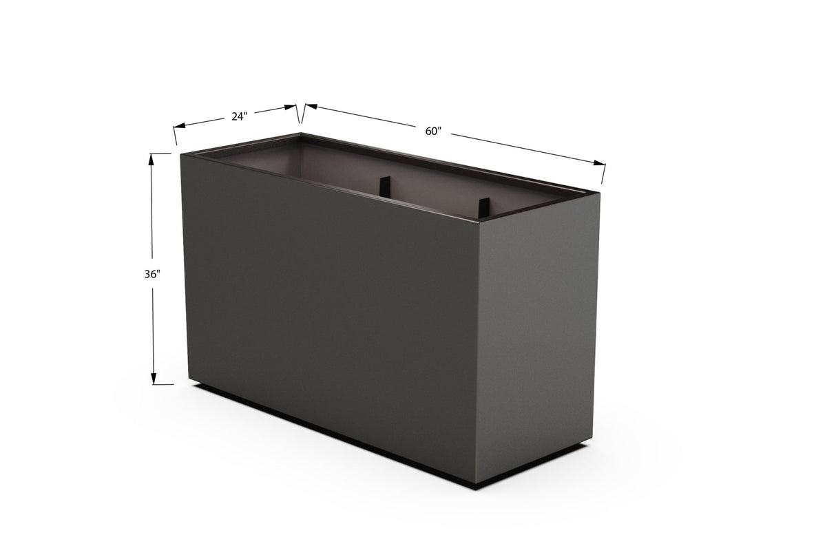Aluminum Rectangular Planter – 36" Height - Plantercraft
