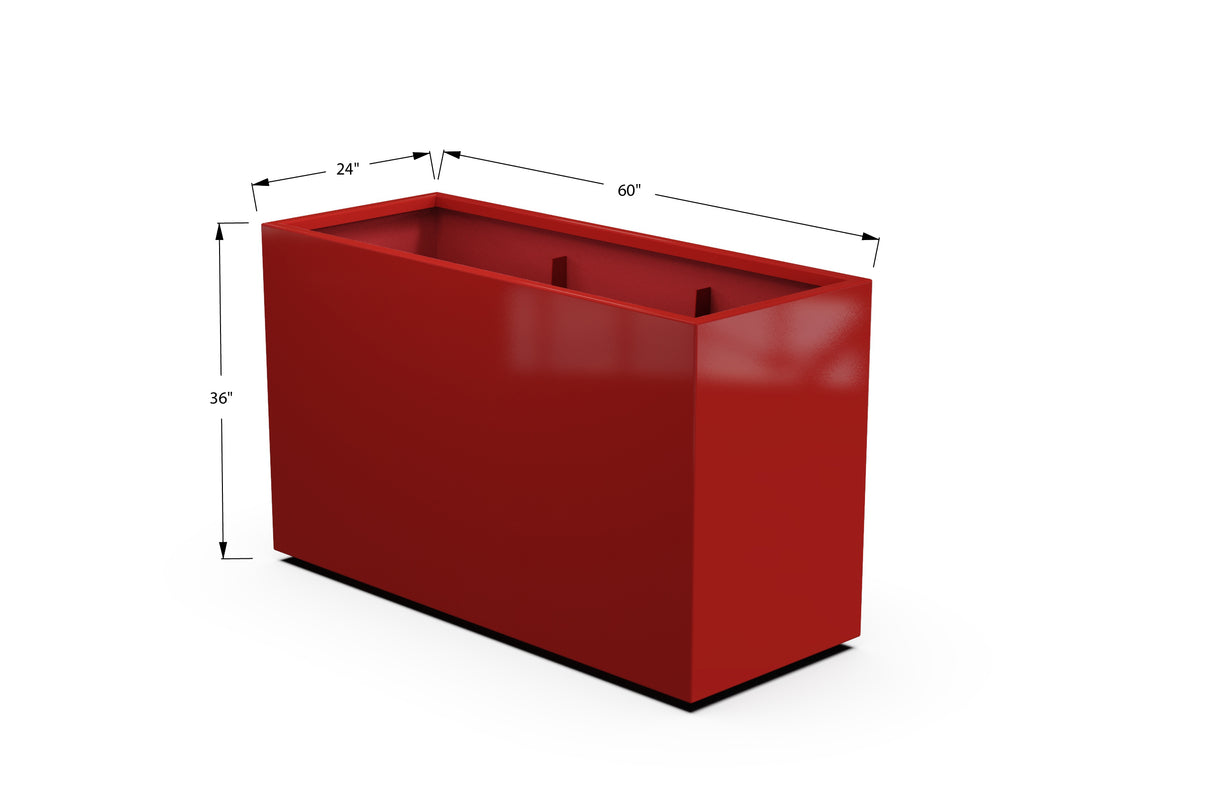 Aluminum Rectangular Planter – 36" H