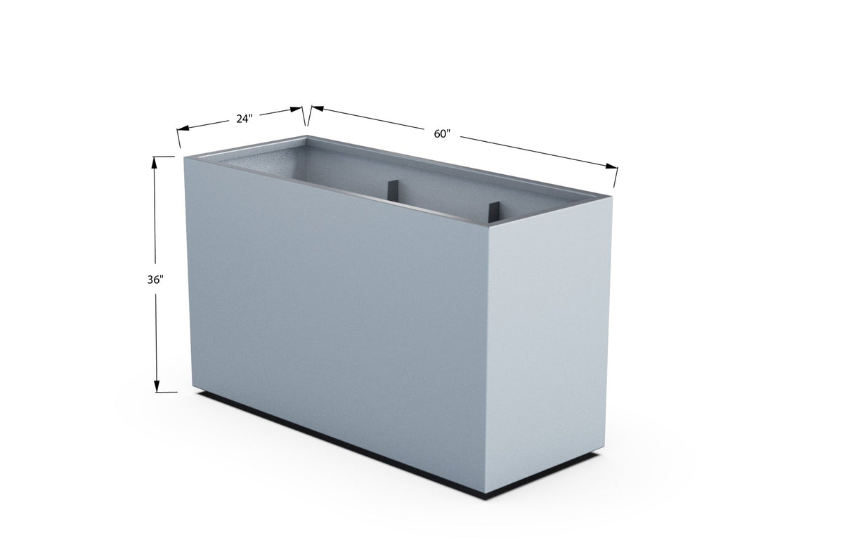 Aluminum Rectangular Planter – 36" Height - Plantercraft