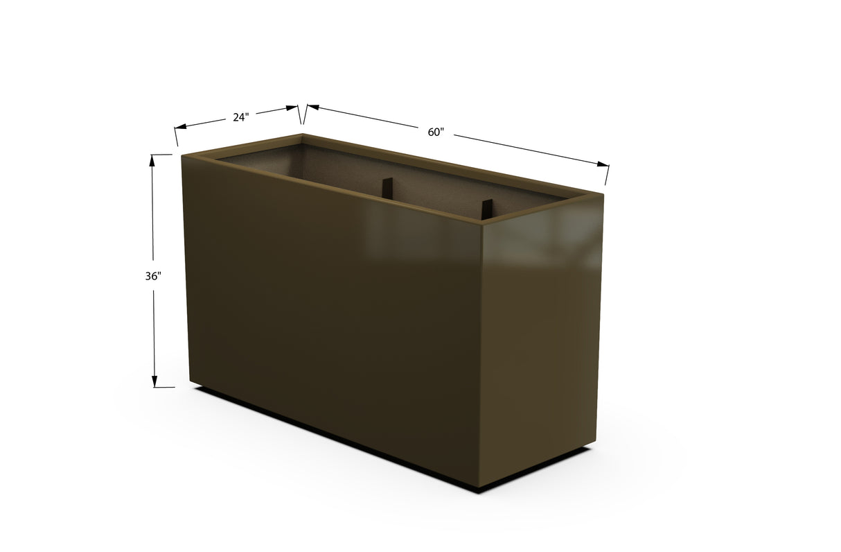 Aluminum Rectangular Planter – 36" H