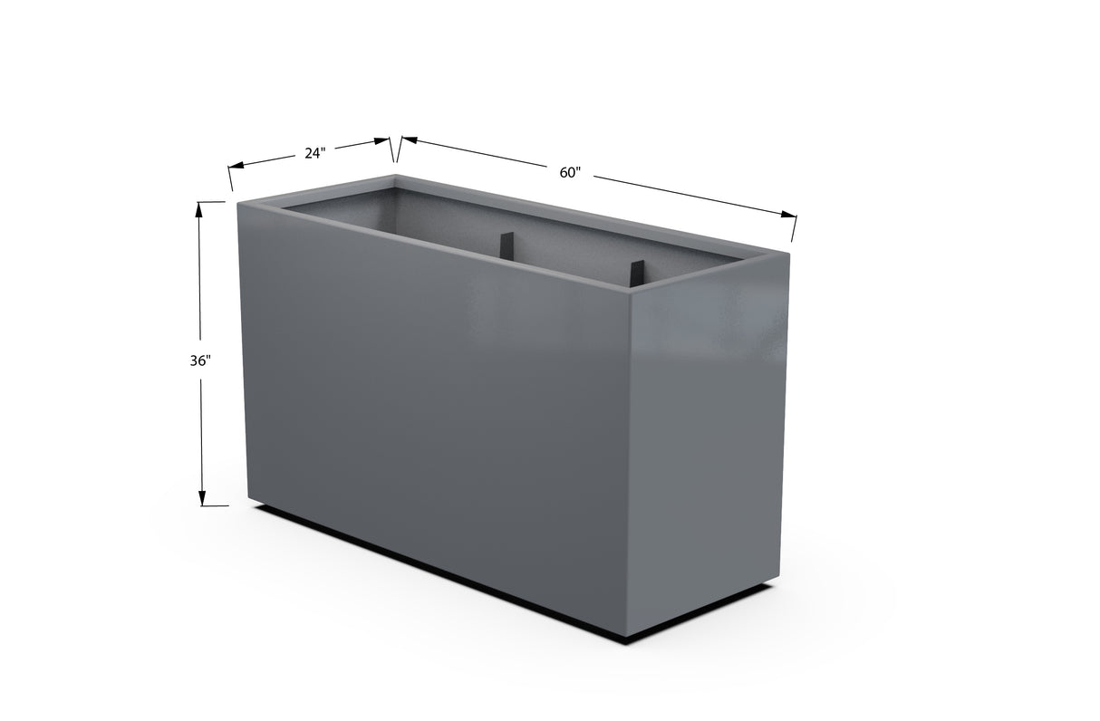 Aluminum Rectangular Planter – 36" H