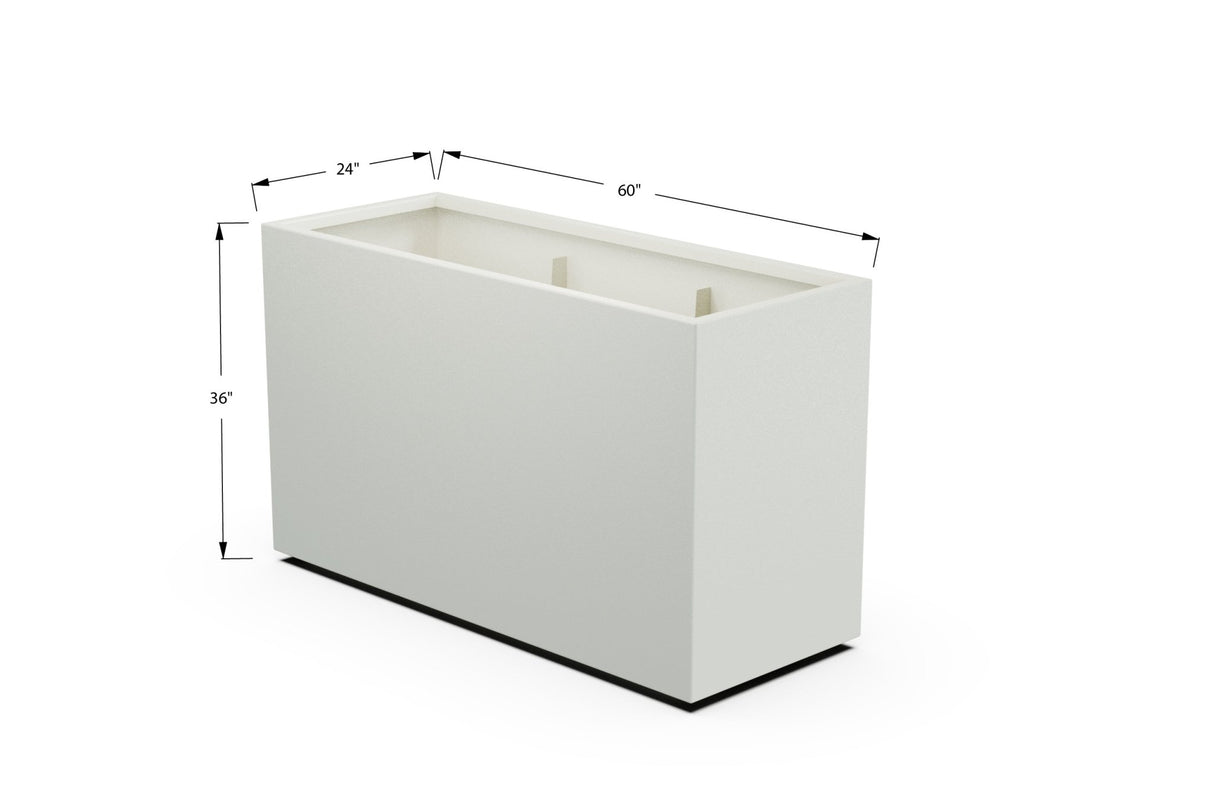 Aluminum Rectangular Planter – 36" H - Plantercraft