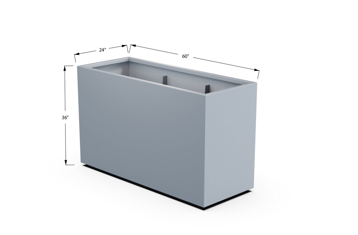 Aluminum Rectangular Planter – 36" Height - Plantercraft