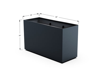 Aluminum Rectangular Planter – 36" Height - Plantercraft