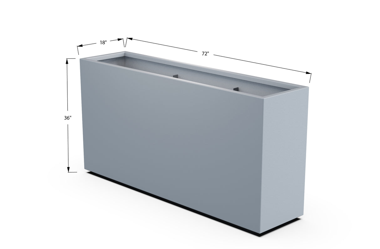 Aluminum Rectangular Planter – 36" H