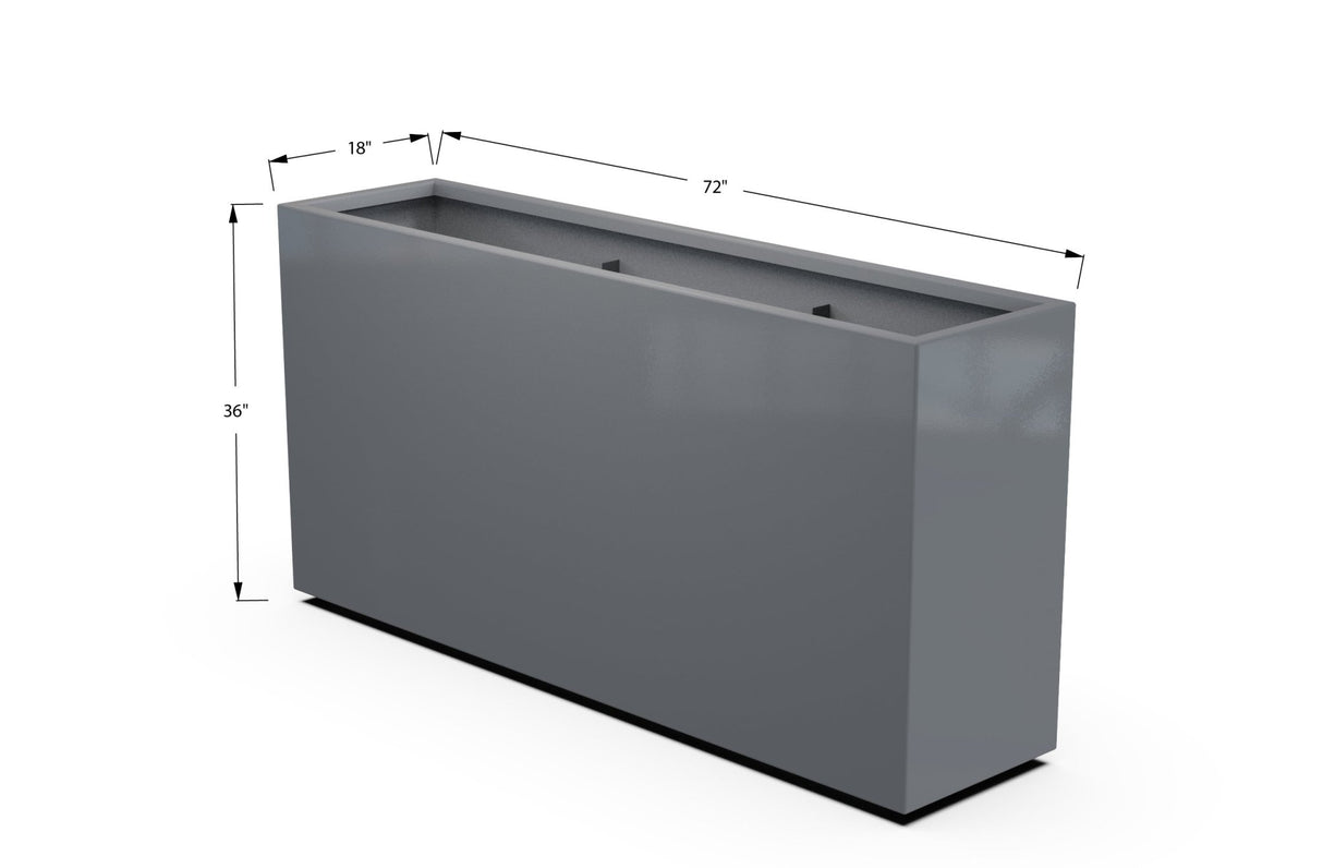 Aluminum Rectangular Planter – 36" Height - Plantercraft