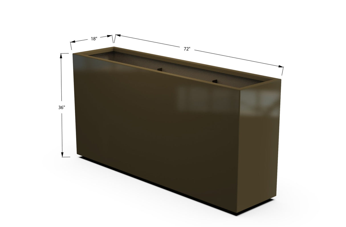 Aluminum Rectangular Planter – 36" Height - Plantercraft