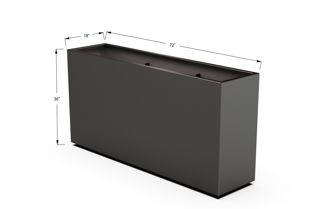 Aluminum Rectangular Planter – 36" Height - Plantercraft