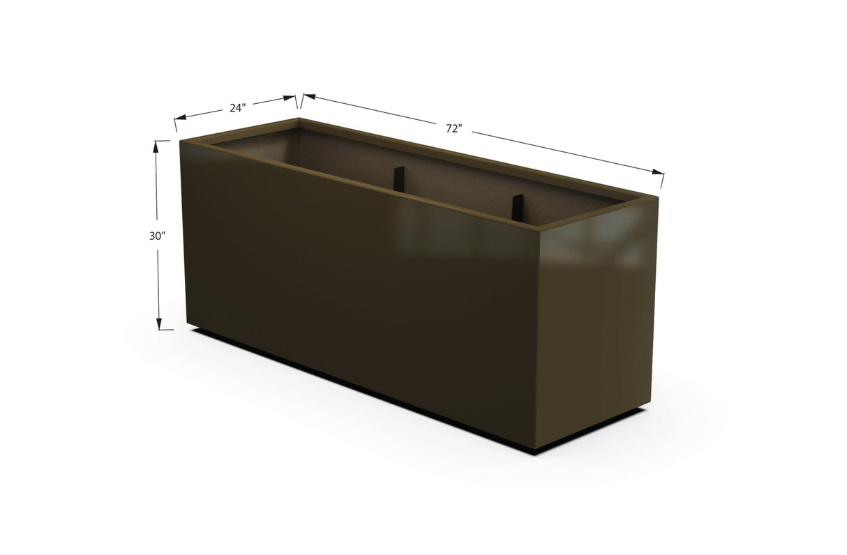 Aluminum Rectangular Planter – 30" Height - Plantercraft