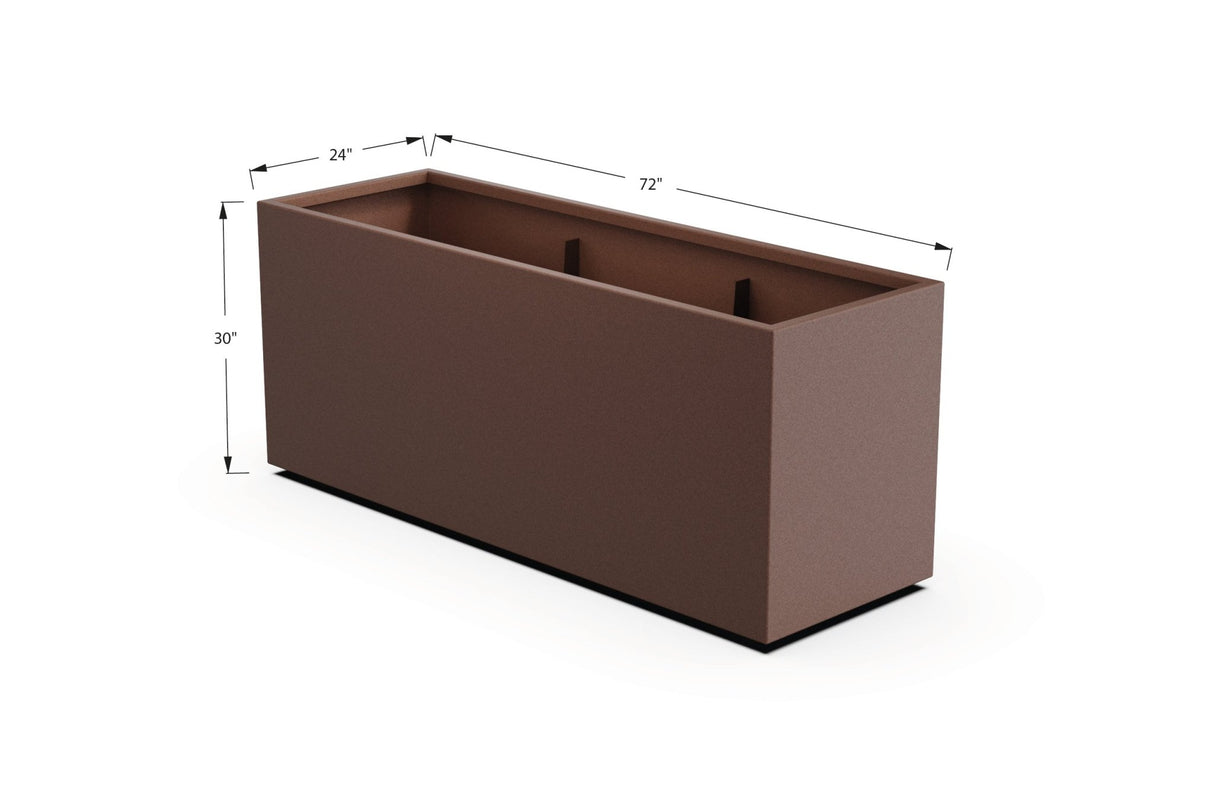 Aluminum Rectangular Planter – 30" Height - Plantercraft
