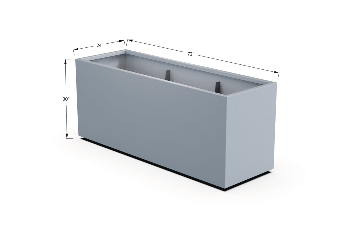 Aluminum Rectangular Planter – 30" Height - Plantercraft