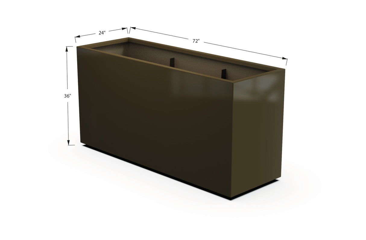 Aluminum Rectangular Planter – 36" Height - Plantercraft