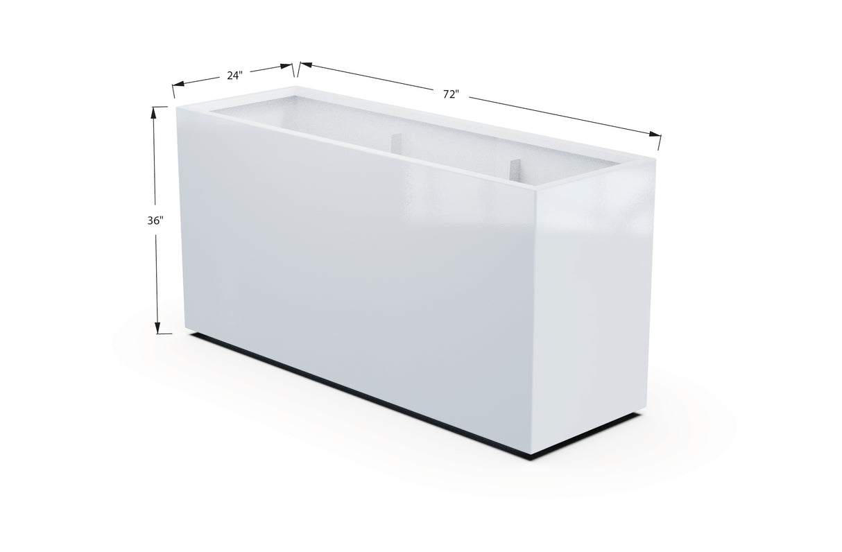 Aluminum Rectangular Planter – 36" H