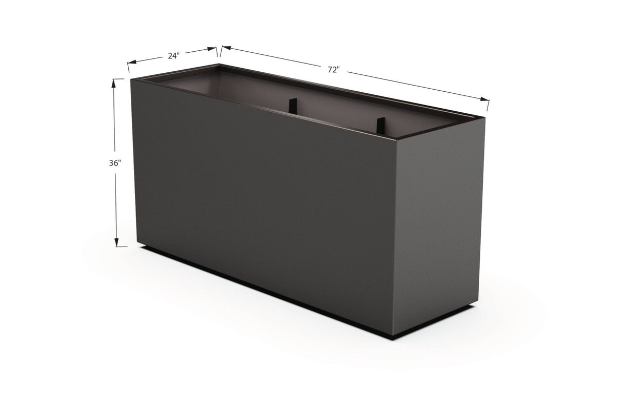 Aluminum Rectangular Planter – 36" Height - Plantercraft