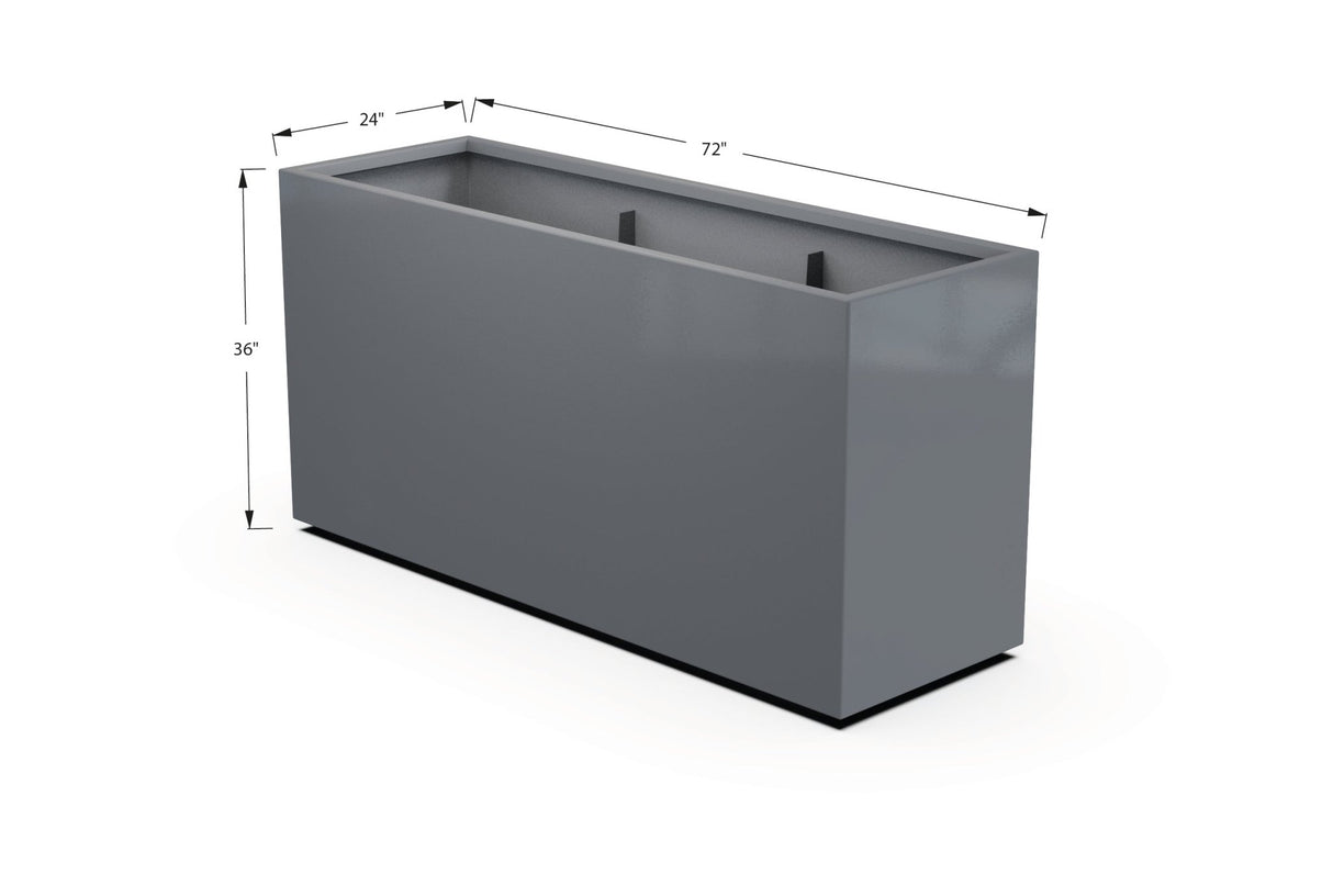 Aluminum Rectangular Planter – 36" Height - Plantercraft