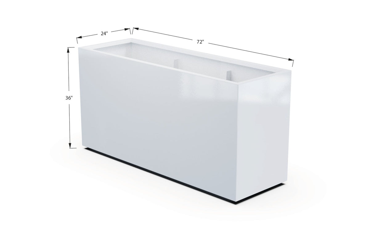 Aluminum Rectangular Planter – 36" Height - Plantercraft